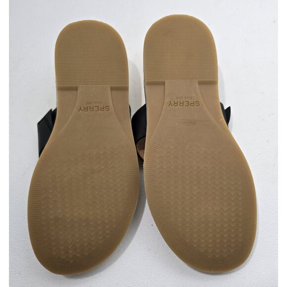 SPERRY Seaport Thong Sandals Black Non-Slip Round Toe Slip On Anchor Sz 5 M - Picture 5 of 6